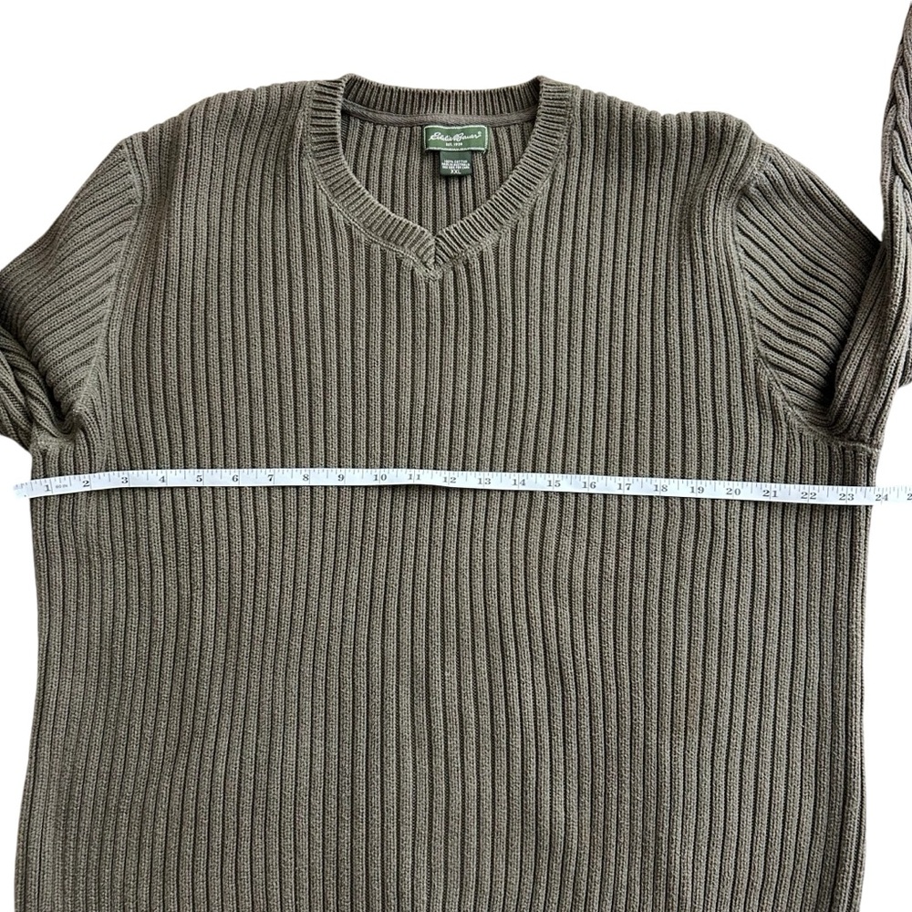 Eddie Bauer Men’s Ribbed Knit Heavy Cotton V-neck Sweater. Size XXL. - Picture 6 of 8